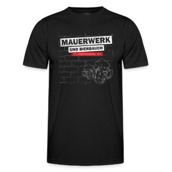 Maurer - Maçonnerie et ventre de bière - Un duo - T-shirt sport Homme - noir - Devant - AI Model Male 178 dark (178cm)