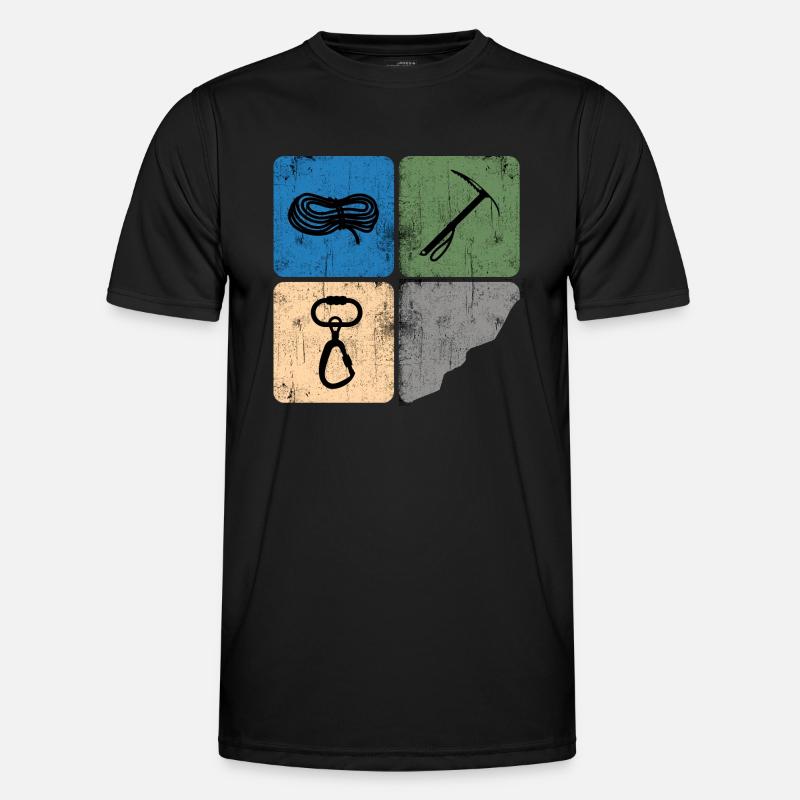 eisklettern bergsteiger alpinist klettern Männer Funktions-T-Shirt