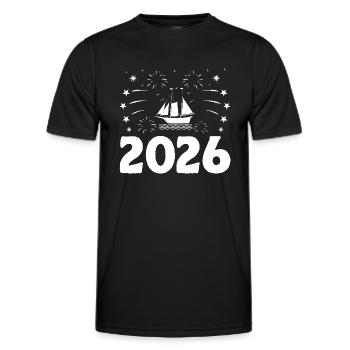 Neujahrsthema Paddelboot - Männer Funktions-T-Shirt - Schwarz - Vorne - AI Model Male 178 dark (178cm)