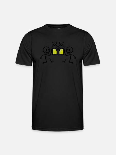 Skeleton Beer Funny - Men's Functional T-Shirt - black