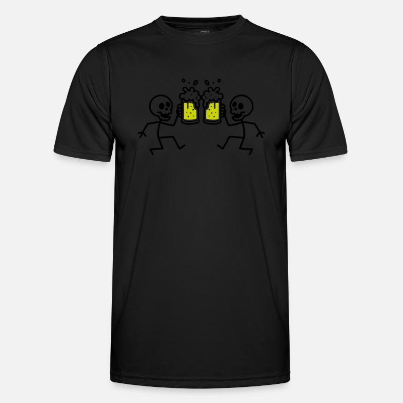 Skeleton Beer Funny - Men's Functional T-Shirt - black
