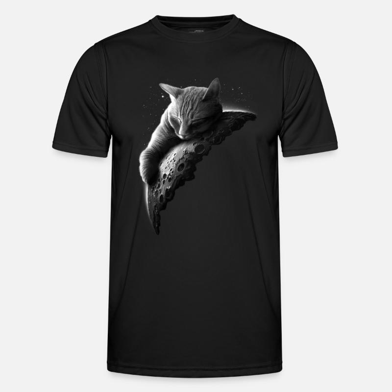 MOONCAT 2 (Wählen Sie Schwarz) - Männer Funktions-T-Shirt - Schwarz