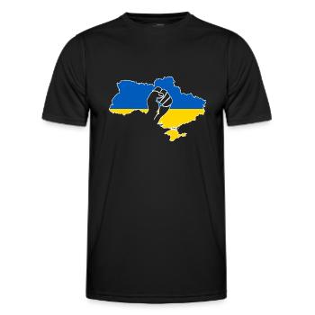 Drapeau de poing Ukraine fier cadeau maison Kiev - T-shirt sport Homme - noir - Devant - AI Model Male 178 dark (178cm)