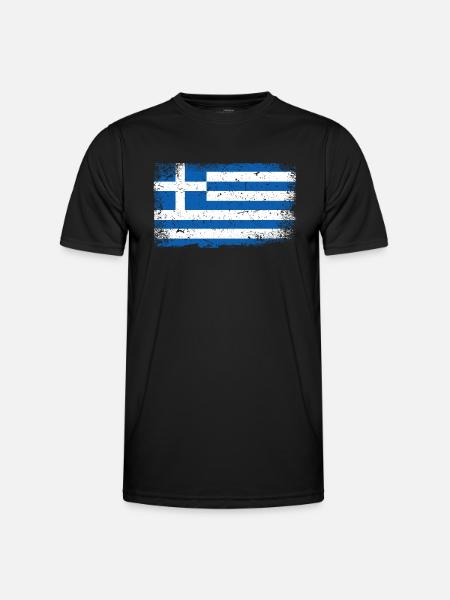 Drapeau de la grèce - T-shirt sport Homme - noir