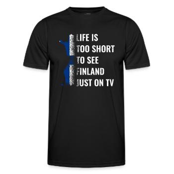 Finlande drapeau pays de vacances Suomi Helsinki - T-shirt sport Homme - noir - Devant - AI Model Male 178 dark (178cm)