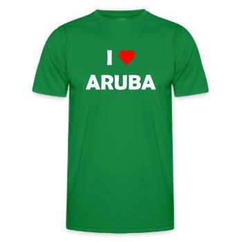 I love Aruba - Karibik - Carribbean - Männer Funktions-T-Shirt - Kelly Green - Vorne - AI Model Male 178 dark (178cm)