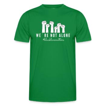 we are not alone BLM - Men's Functional T-Shirt - kelly green - Front - AI Model Male 178 dark (178cm)
