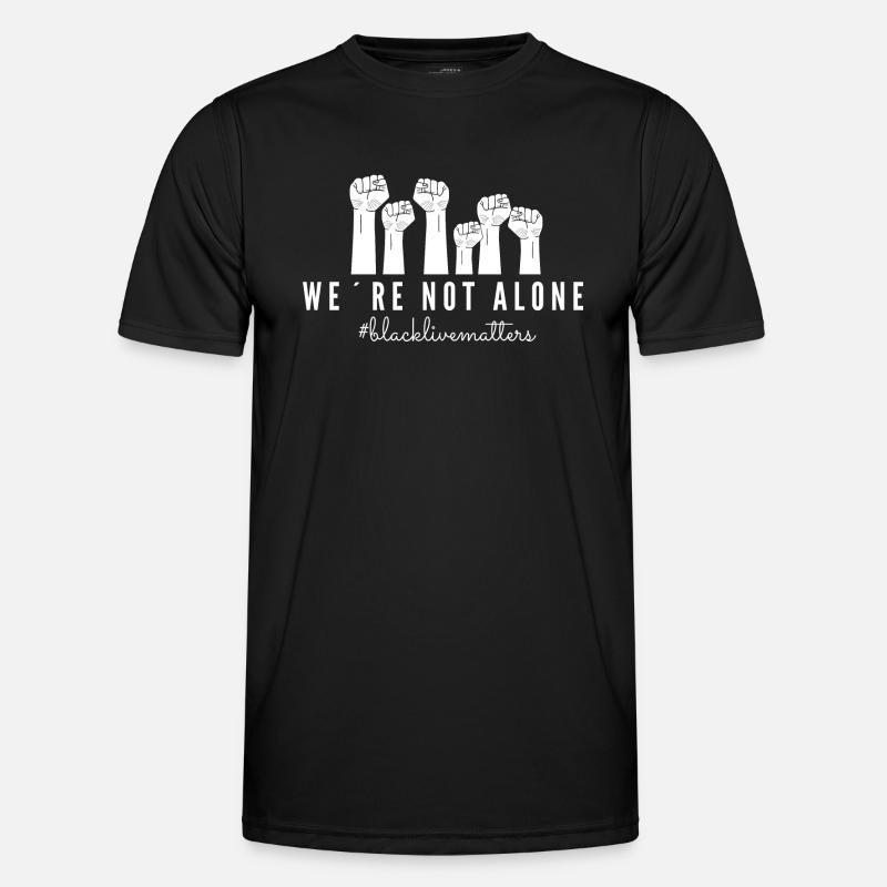 we are not alone BLM - Männer Funktions-T-Shirt - Schwarz