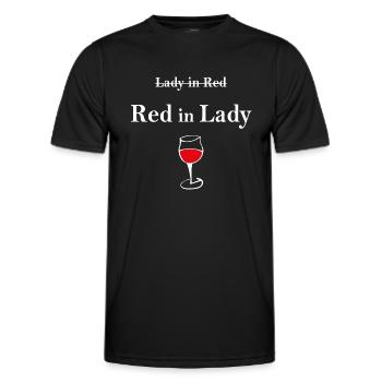 Lady in Red Red in Lady Wein Liebhaber - Männer Funktions-T-Shirt - Schwarz - Vorne - AI Model Male 178 dark (178cm)