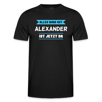 Alexander Name Design für stolze Alexander - Männer Funktions-T-Shirt - Schwarz - Vorne - AI Model Male 178 dark (178cm)