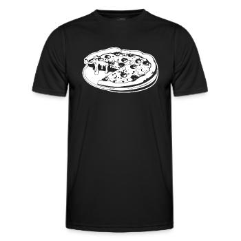 Pizza Restauration rapide Pizzeria - T-shirt sport Homme - noir - Devant - AI Model Male 178 dark (178cm)
