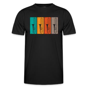 Tromboniste Rétro Trombone Marching Band Tro - T-shirt sport Homme - noir - Devant - AI Model Male 178 dark (178cm)