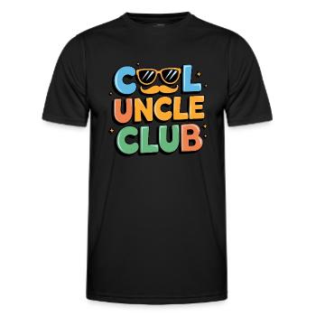 Cooler Onkel Club - Männer Funktions-T-Shirt - Schwarz - Vorne - AI Model Male 178 dark (178cm)