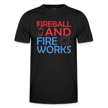 Fireball And Fireworks - Men's Functional T-Shirt - black - Front - AI Model Male 178 dark (178cm)