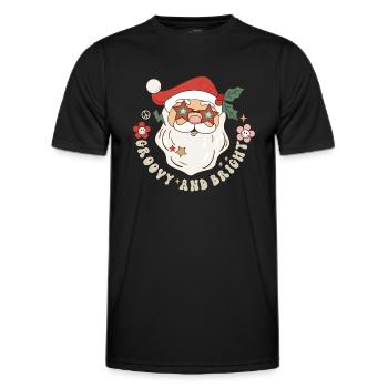 Groovy & Bright Weihnachten Retro Weihnachtslied - Männer Funktions-T-Shirt - Schwarz - Vorne - AI Model Male 178 dark (178cm)