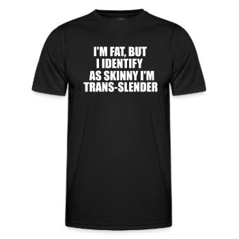 drôle de citation grasse - T-shirt sport Homme - noir - Devant - AI Model Male 178 dark (178cm)