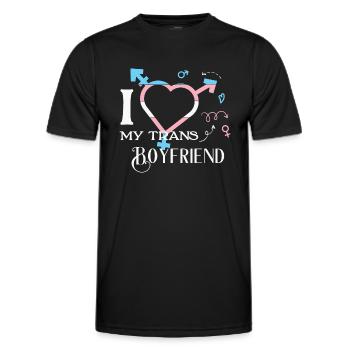 LBGT Flag Gay Pride I Love my Trans Boyfriend - Männer Funktions-T-Shirt - Schwarz - Vorne - AI Model Male 178 dark (178cm)