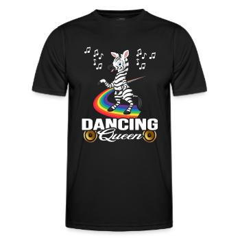 Danseur zèbre dansant dans l’arc-en-ciel - T-shirt sport Homme - noir - Devant - AI Model Male 178 dark (178cm)