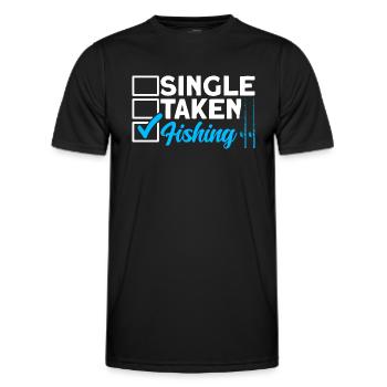 Single Fishing Fishing Gift - Men's Functional T-Shirt - black - Front - AI Model Male 178 dark (178cm)