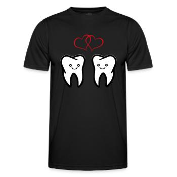 zähne verliebt - Männer Funktions-T-Shirt - Schwarz - Vorne - AI Model Male 178 dark (178cm)