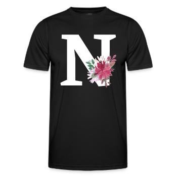 Buchstabe n blumig - Männer Funktions-T-Shirt - Schwarz - Vorne - AI Model Male 178 dark (178cm)
