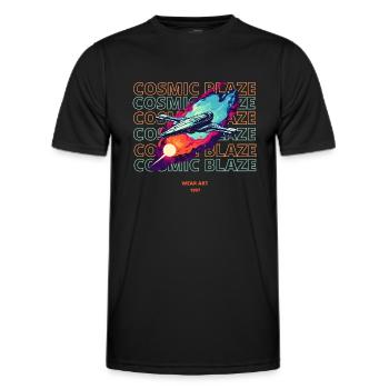 Cosmic Blaze - Men's Functional T-Shirt - black - Front - AI Model Male 178 dark (178cm)