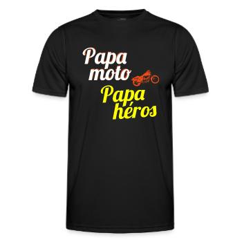 papa moto papa héros - T-shirt sport Homme - noir - Devant - AI Model Male 178 dark (178cm)