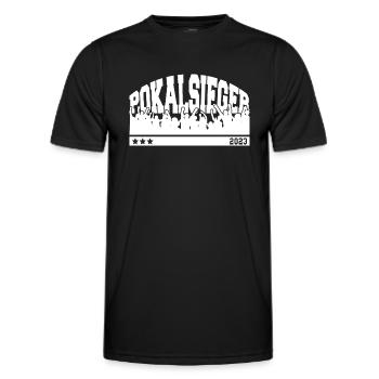 Pokalsieger 2023 - So sehen Sieger aus - Männer Funktions-T-Shirt - Schwarz - Vorne - AI Model Male 178 dark (178cm)