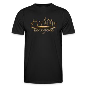 San Antonio USA Skyline Design für stolze San - Männer Funktions-T-Shirt - Schwarz - Vorne - AI Model Male 178 dark (178cm)
