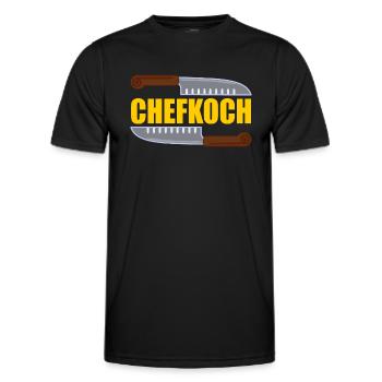 Chefkoch - Männer Funktions-T-Shirt - Schwarz - Vorne - AI Model Male 178 dark (178cm)