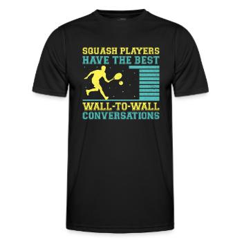 Squashspieler Squash-Tennisspieler Raquetball-Spor - Männer Funktions-T-Shirt - Schwarz - Vorne - AI Model Male 178 dark (178cm)