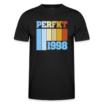 1998 - Men's Functional T-Shirt - black - Front - AI Model Male 178 dark (178cm)