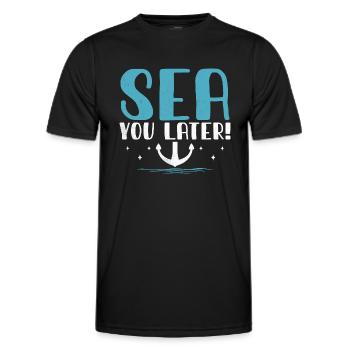 Meer Sie später Paddelboot - Männer Funktions-T-Shirt - Schwarz - Vorne - AI Model Male 178 dark (178cm)