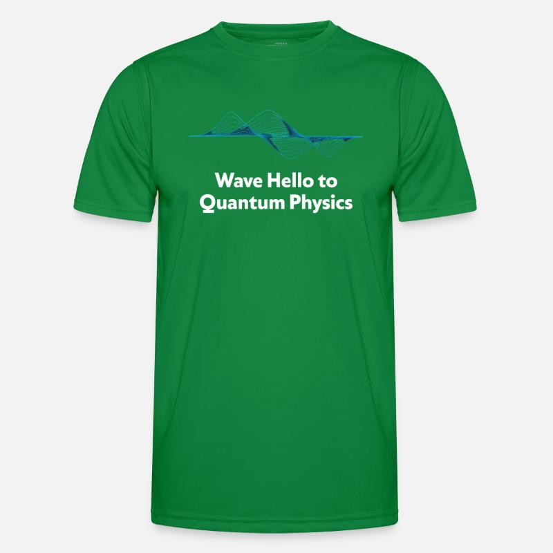 Wave Hello Quantum Physics Design Men's Functional T-Shirt