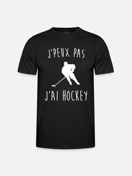 j'peux pas j'ai hockey - T-shirt sport Homme - noir