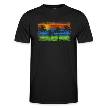 Palms & Rayures - T-shirt sport Homme - noir - Devant - AI Model Male 178 dark (178cm)