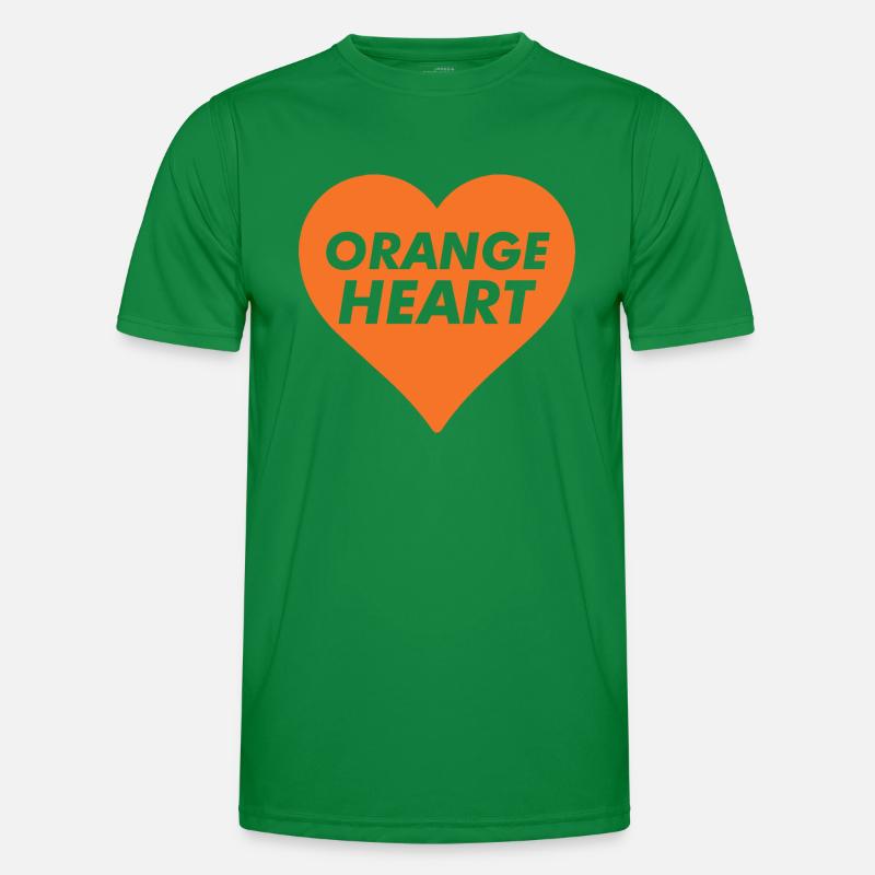 Orangefarbenes Herz Männer Funktions-T-Shirt