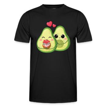 Avocado Trend 2021 - Love Love Couple - T-shirt sport Homme - noir - Devant - AI Model Male 178 dark (178cm)