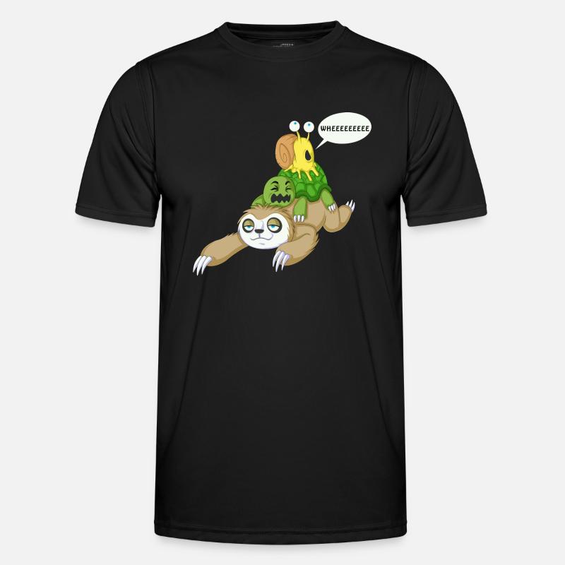 sloth snail and turtle - Men's Functional T-Shirt - black
