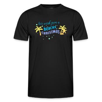 Wir wünschen Ihnen eine strandige Weihnachten im J - Männer Funktions-T-Shirt - Schwarz - Vorne - AI Model Male 178 dark (178cm)