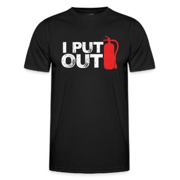 J’éteigne les incendies – Personnel des services d’incendie - T-shirt sport Homme - noir - Devant - AI Model Male 178 dark (178cm)