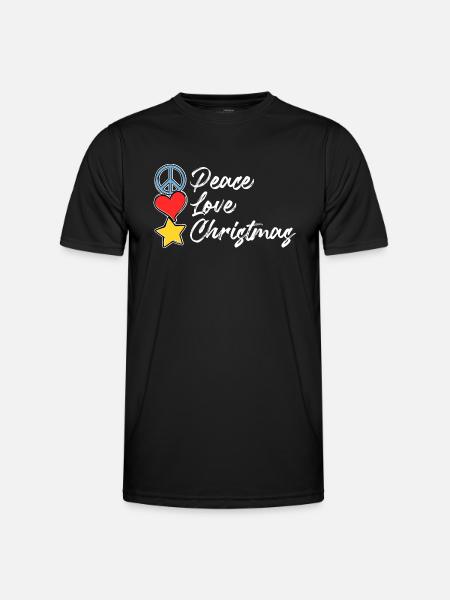 peace love christmas - Men's Functional T-Shirt - black
