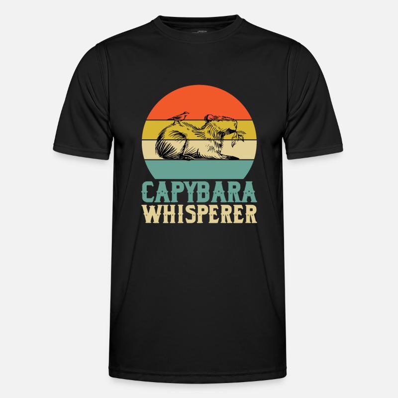 Capybara Flüsterer - Männer Funktions-T-Shirt - Schwarz