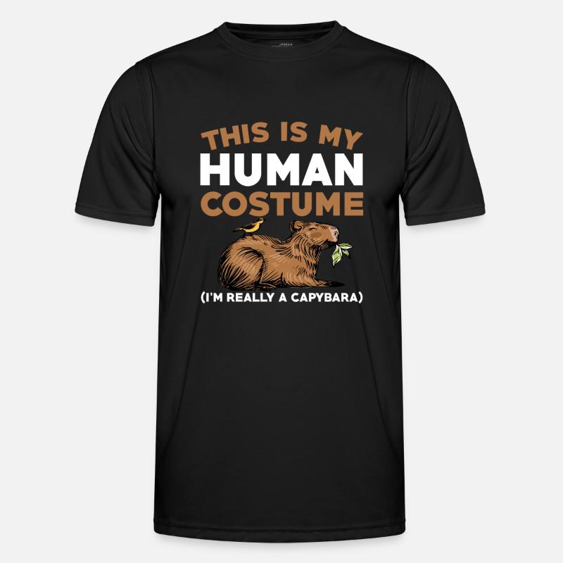 Capybara Human Costume - Men's Functional T-Shirt - black