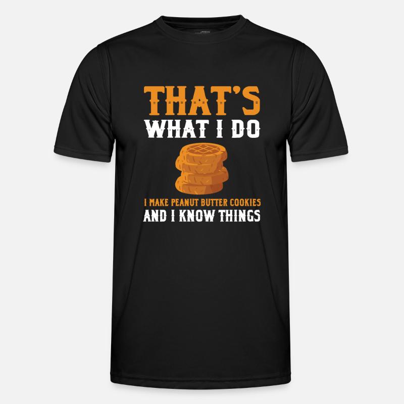 Erdnussbutterplätzchen Spruch - Männer Funktions-T-Shirt - Schwarz