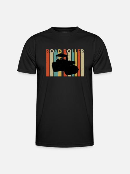 Retro Roller Road Construction - Men's Functional T-Shirt - black
