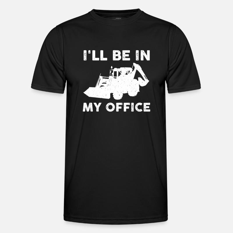 Funny Backhoe Loader Design - Men's Functional T-Shirt - black