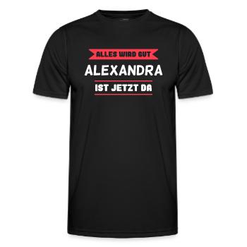 Alexandra Name Design für stolze Alexandras - Männer Funktions-T-Shirt - Schwarz - Vorne - AI Model Male 178 dark (178cm)