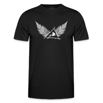 MTB lifestyle - Downhil whip - Men's Functional T-Shirt - black - Front - AI Model Male 178 dark (178cm)
