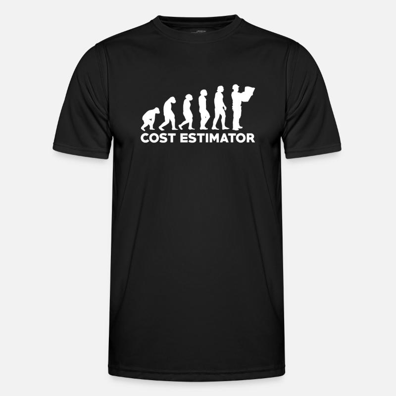Kostenschätzer Evolution - Männer Funktions-T-Shirt - Schwarz